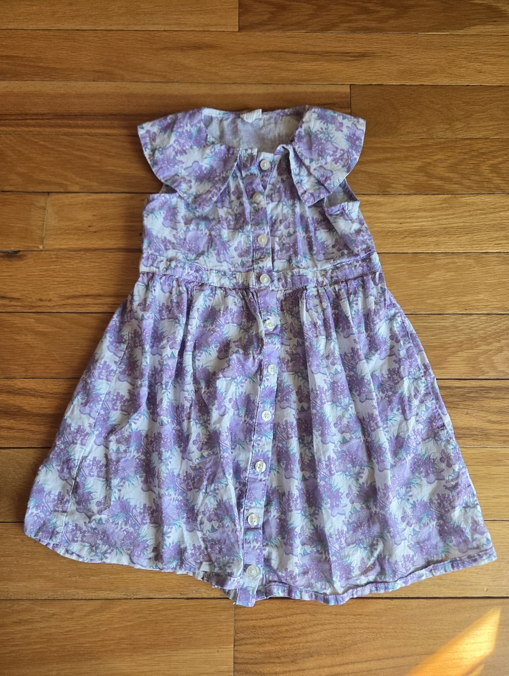 kate quinn Lavender Floral And Butterfly Button-Down Dress
